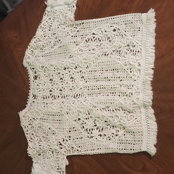BARASCHI Anthropologie crochet white top - Picture 6 of 10